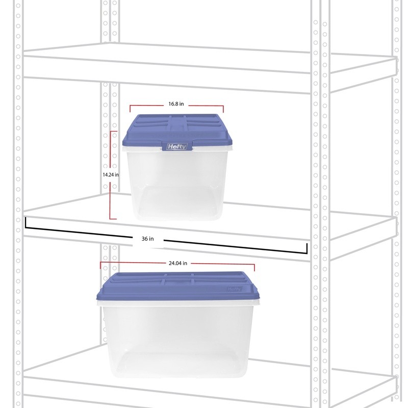 Stackable Clear Storage Bin 72qt Plastic Container W/ Strong Latches Organizing