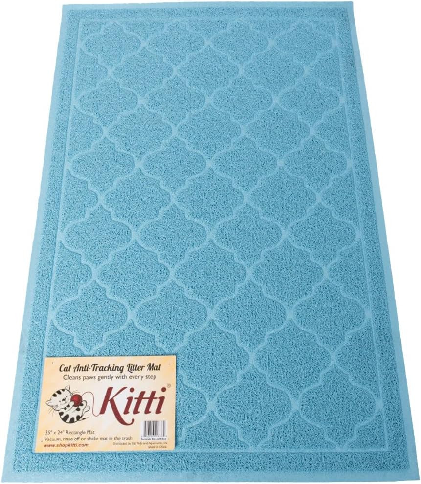 Kitti Cat Litter anti Tracking Mats, Blue