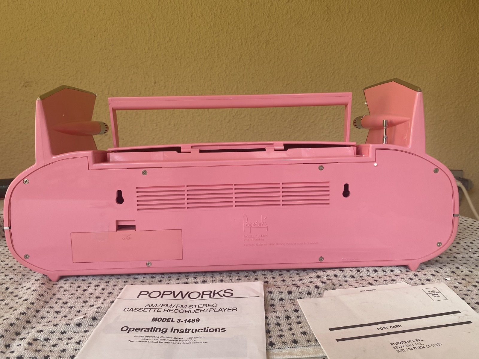 Vintage Boombox CADILLAC RADIO By Popworks 3-1489 Cassette AM FM ***SEE VIDEO***