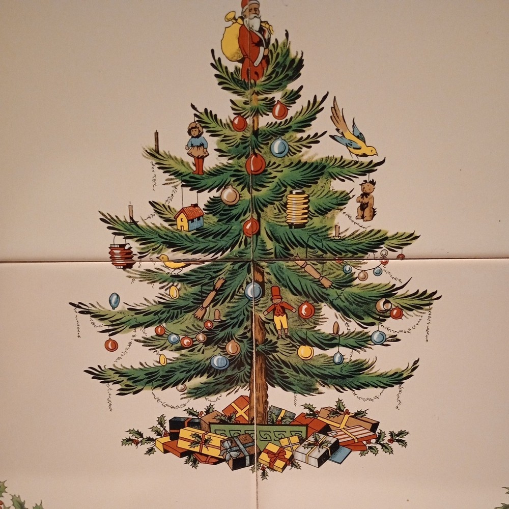 Christmas Tree Spode Four Tile Tray