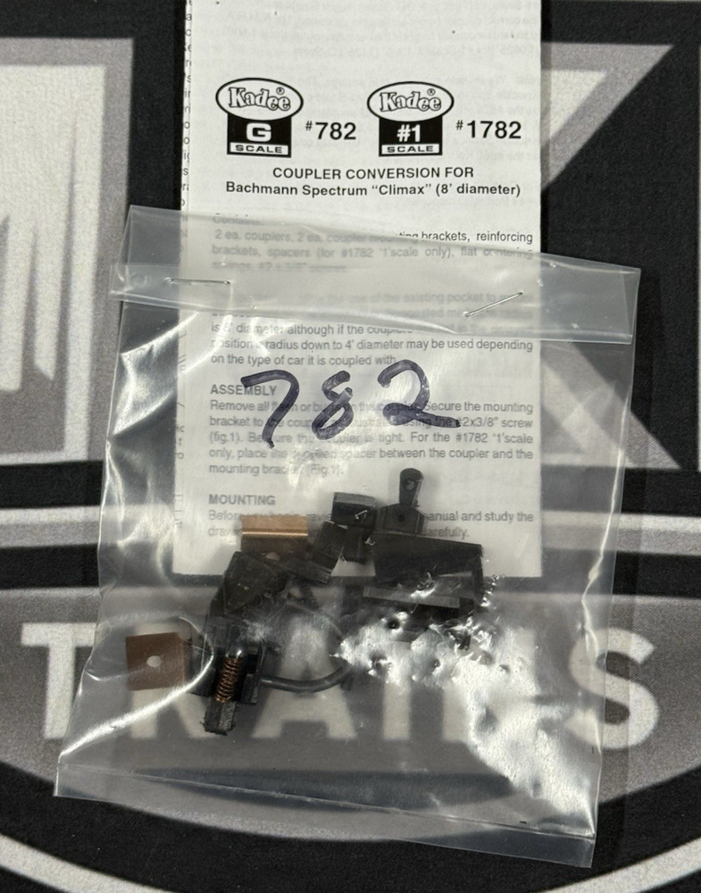 Kadee #782 Coupler Conversion Modified Couplers w/ Mounting Brackets G Scale New