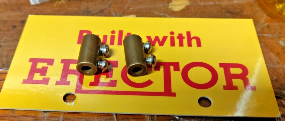 PAIR   "P-15" COUPLINGS  brass  plate  A.C. GILBERT ERECTOR SET