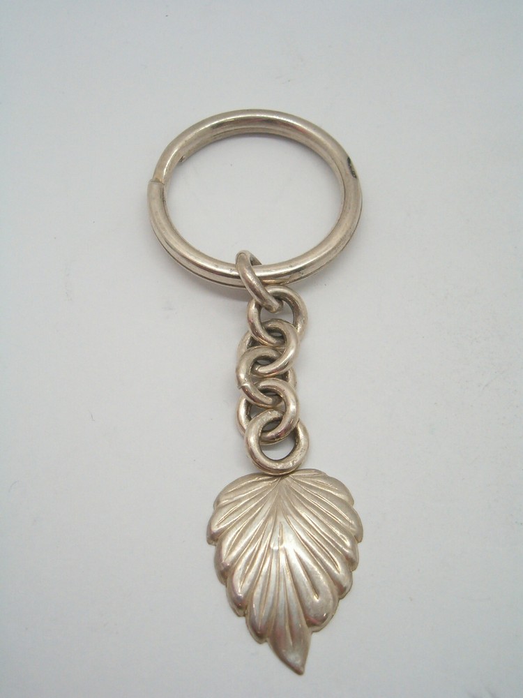925 Silver PINK LEAF Keychain - Nature - Flora - Break -