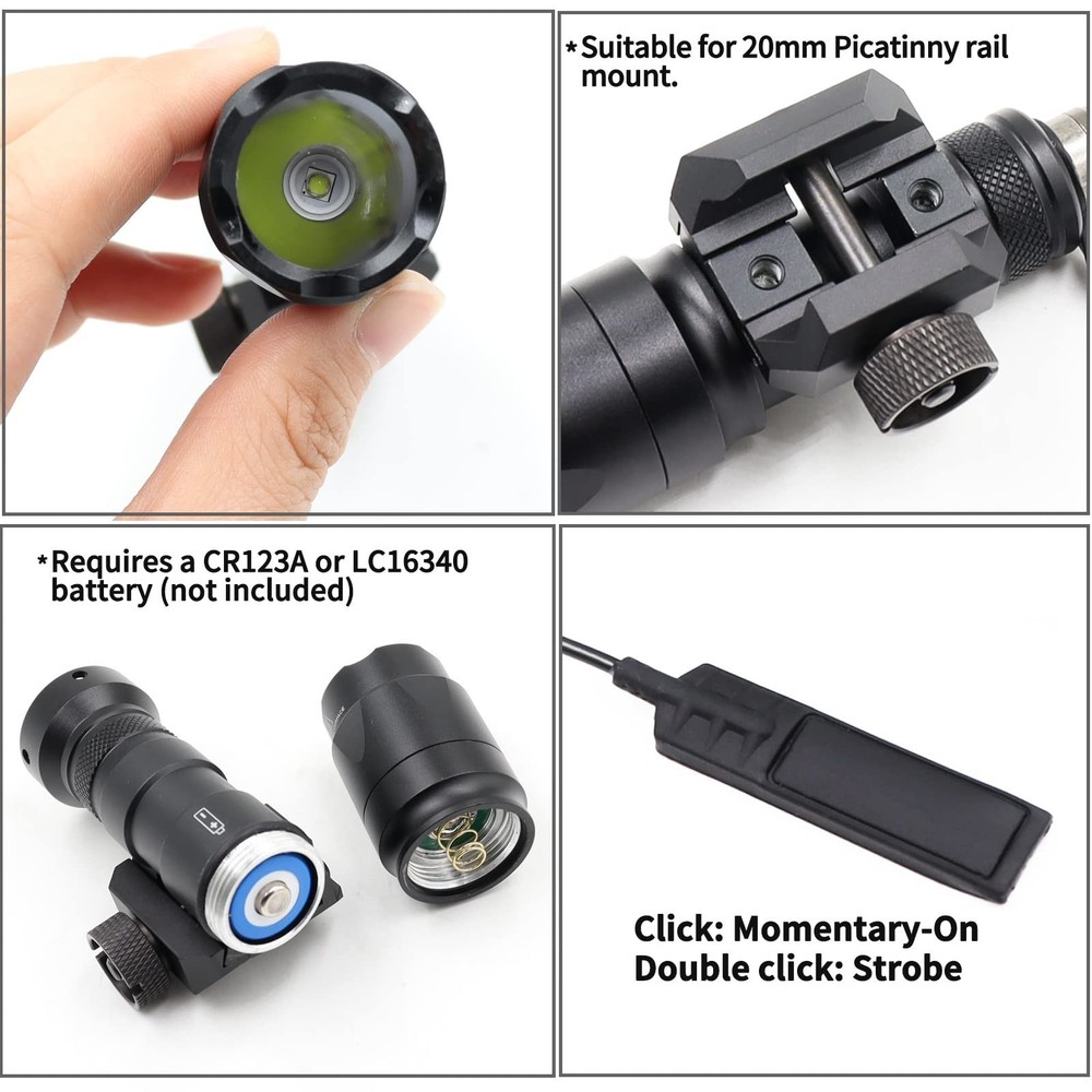 M300A Mini Light LED Whitelight with Strobe Rifle Weapon Light with... Fast Ship