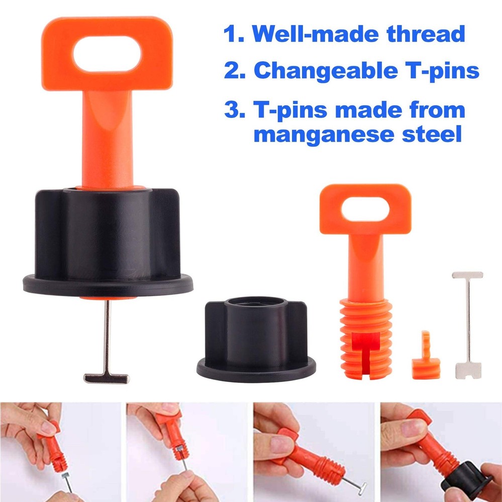 Tile Leveling System Kit with 200pcs Tile Leveler & 4 Special Wrenches & 1000...