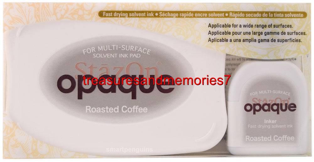 TSUKINEKO StazOn Opaque Roasted Coffee Ink Pad PLUS Inker 2-piece Kit