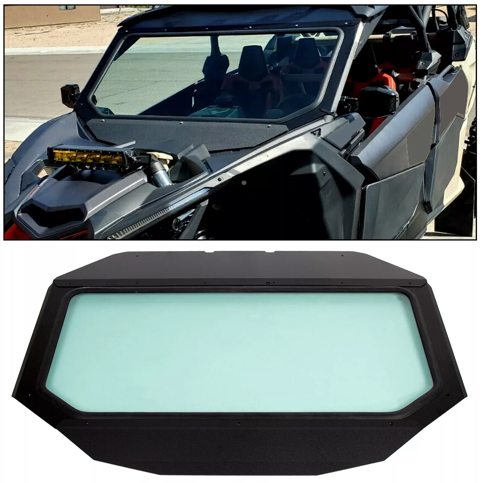 Full Glass Windshield W/O wiper For 17-24 Can-Am Maverick X3 XDS XRS- UV Protect