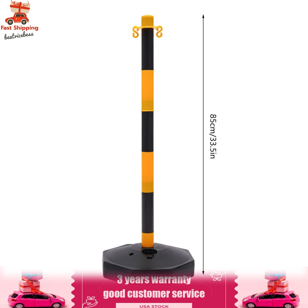 6 Pack Traffic Cones Adjustable Delineator Post Portable Parking Pole W/ Chains