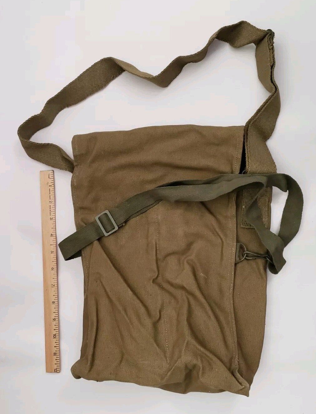 Vintage Czech Military Bread Bag Satchel Shoulder Bag Army Purse 1960s Dates