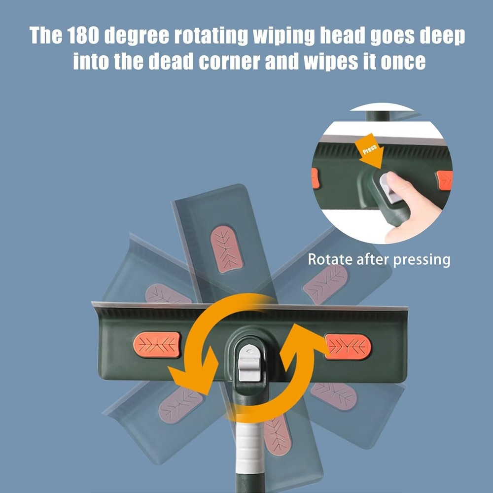 Window Squeegee Cleaner,90" Telescopic 2 in 1 Rotatable Window Cleaning Tool Kit