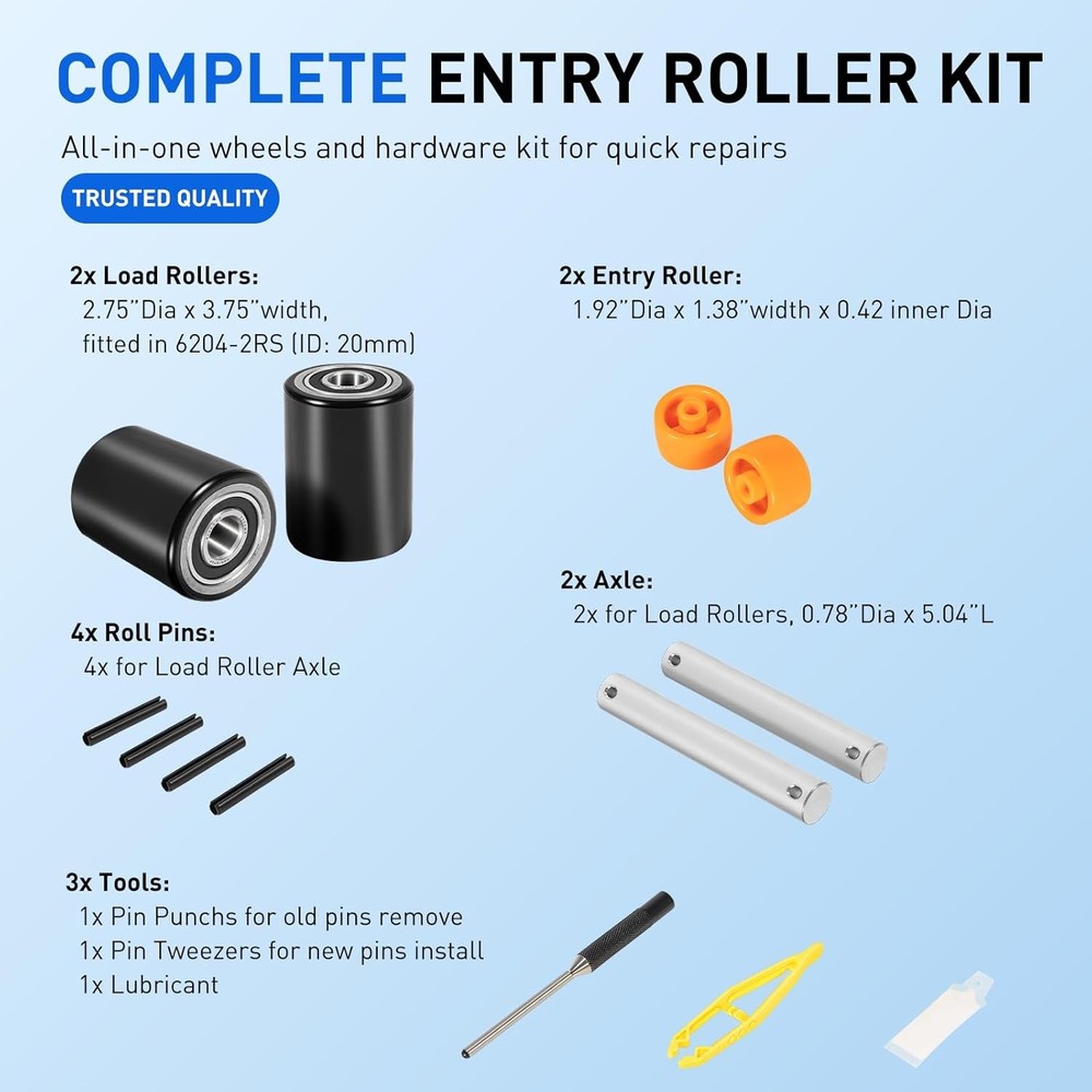 Pallet Jack for CRWON PTH50 Pallet Jack Wheel Replacement Kit Set Complete
