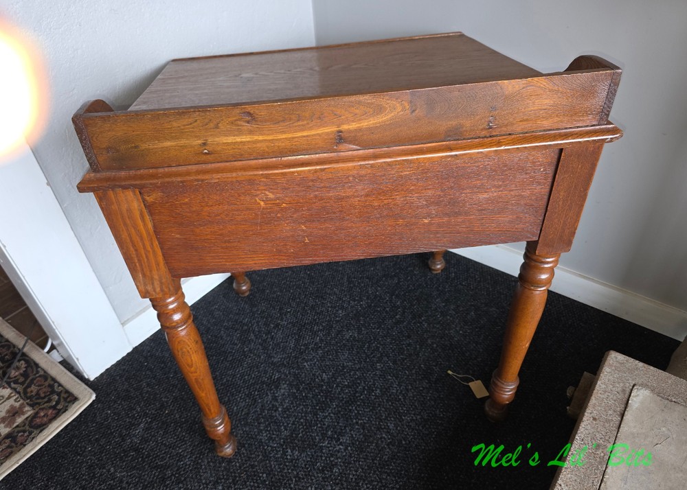 Victorian Solid Oak Slant Top Writing Desk