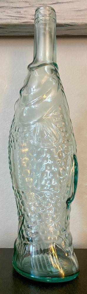 Light Aqua Pescevino Fish Wine Bottle