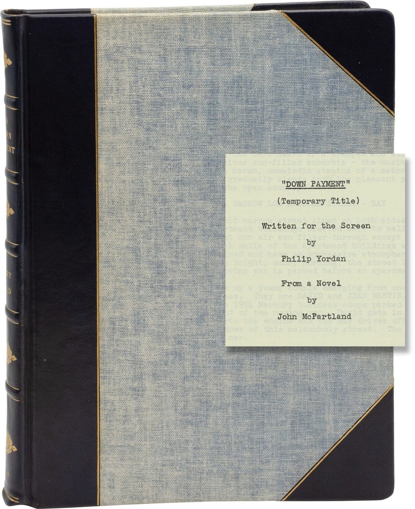 John McPartland NO DOWN PAYMENT DOWN PAYMENT Original screenplay for #161410