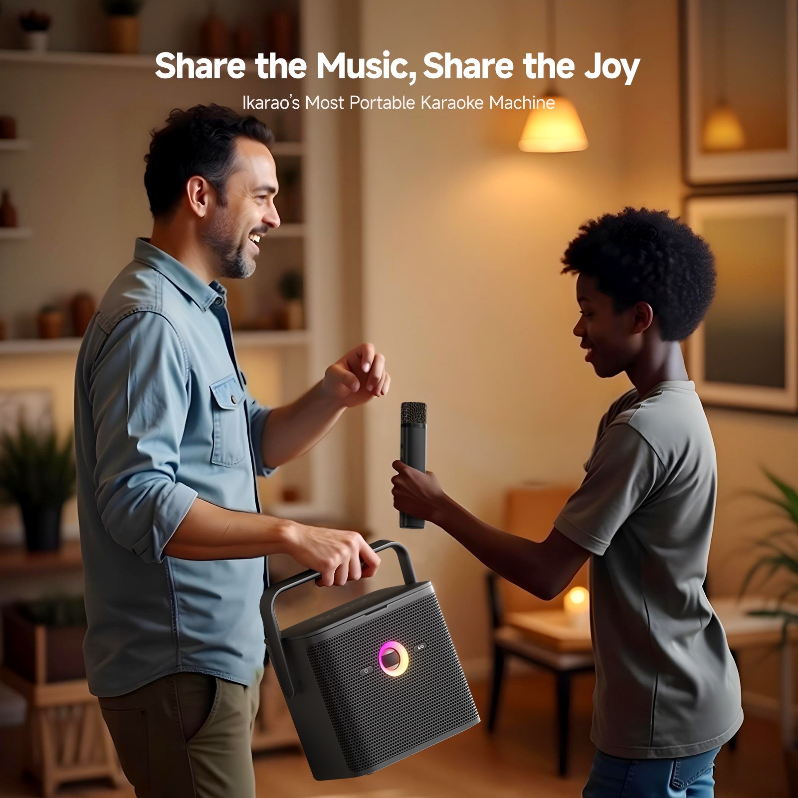 Ikarao Shell S3 Karaoke Machine, 80W Speaker, with Lyrics Display Screen