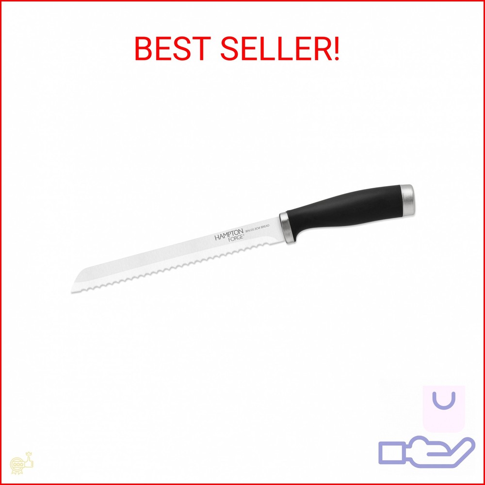 Hampton Forge Epicure Bread Knife, Black