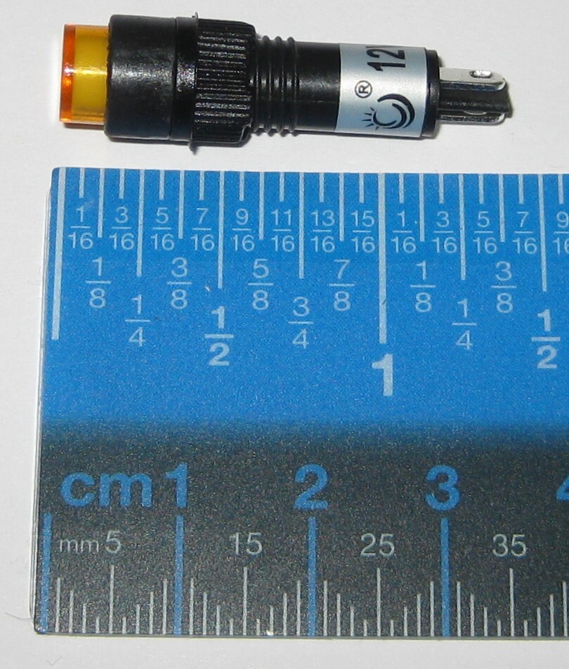 Panel Mount Round Mini LED 8 mm 12 V AC / DC Indicator - Yellow - Plastic Case