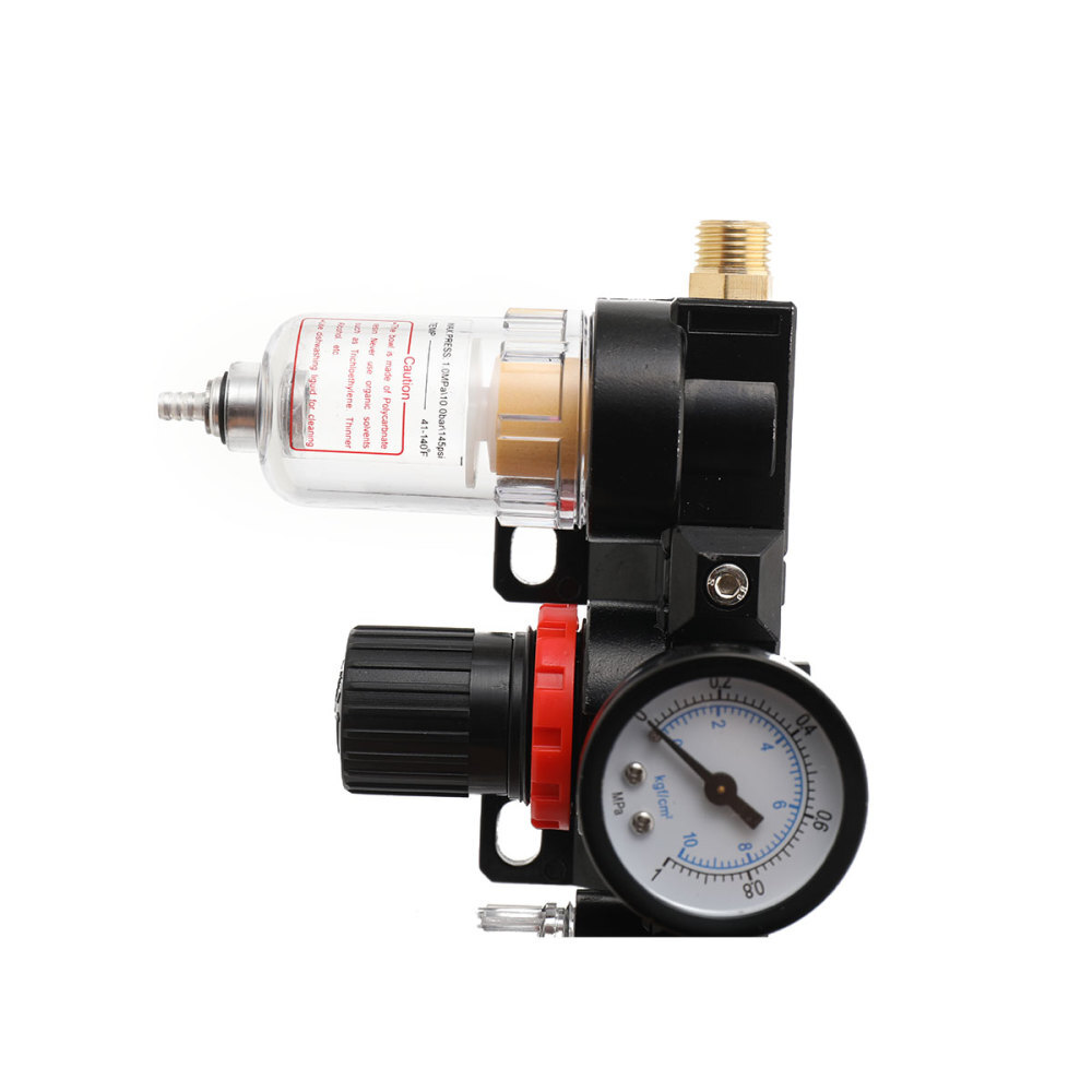 1/4" Air Compressor Filter Oil Water Separator Trap Filter Tool& Regulator Gauge