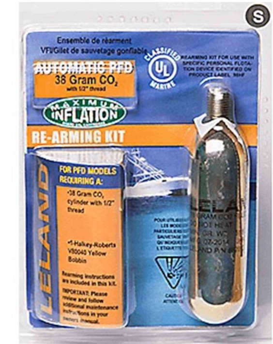 LELAND Inflatable Life Jacket Rearming Kit, Automatic, 38 g., 1/2" Threaded
