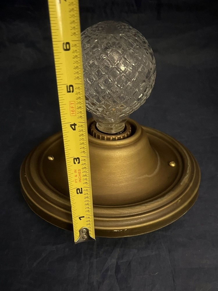 Wired Single Brass Flush Mount Fixture Rewired 86A