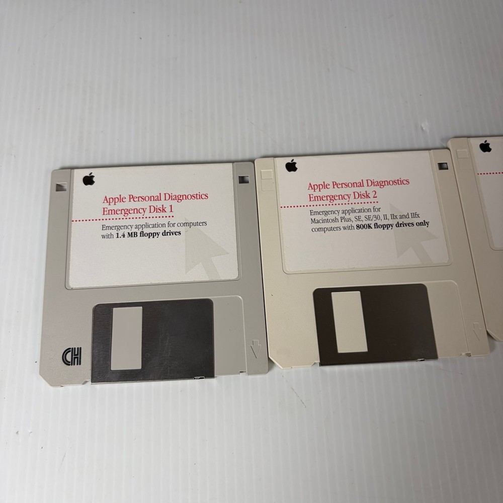 Apple Personal Diagnostics Emergency Discs Software Macintosh 3.5" Floppy Disk