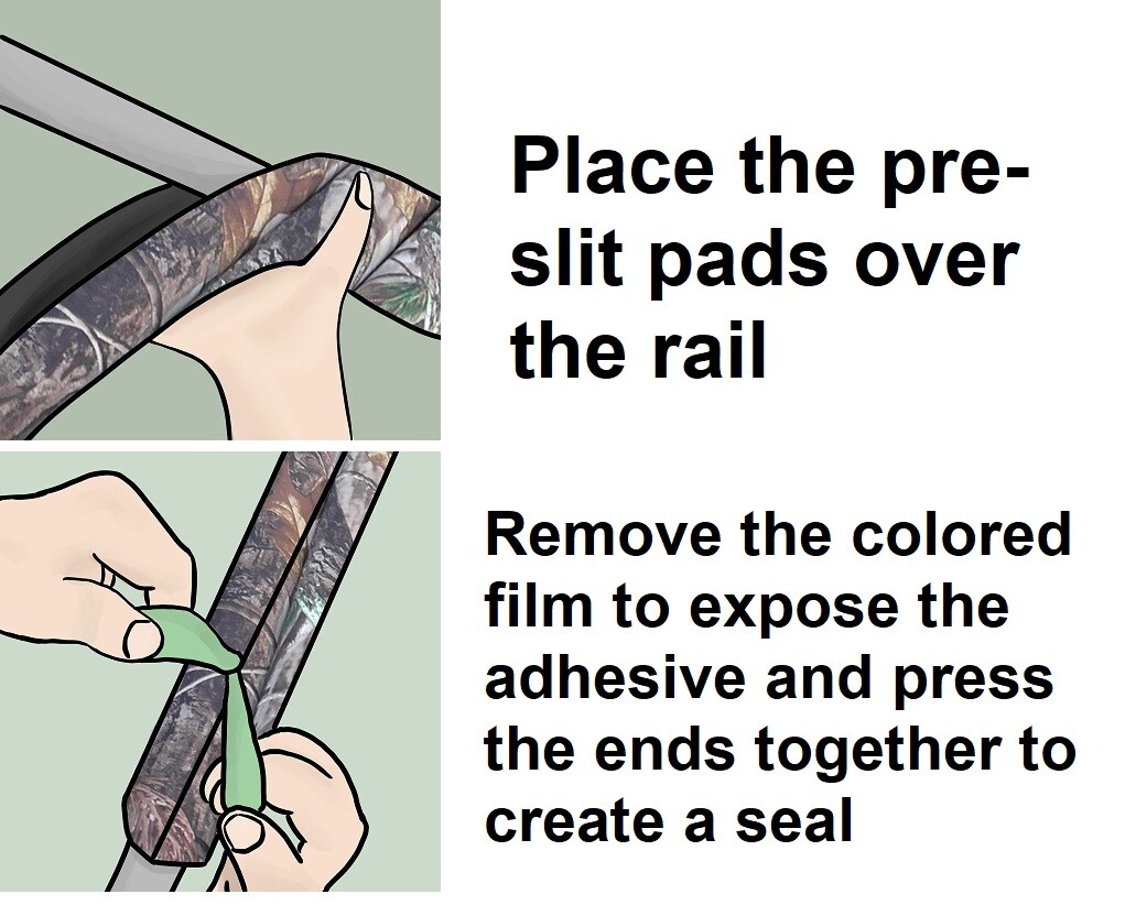 XL Tree Stand Rail Pads, Shooting Rail Pads Size XL- Timber Camo - Made in USA