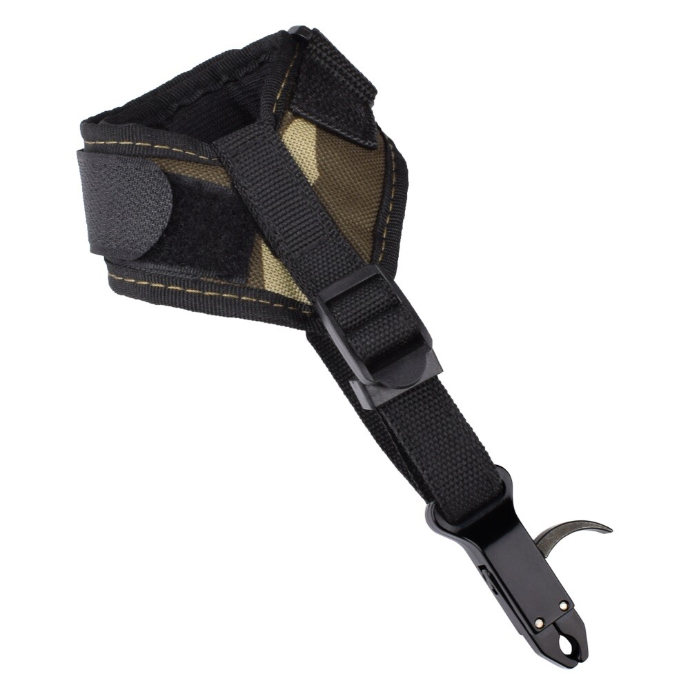 1X Compound Bow Caliper Release Aid Trigger Wrist Strap Archery Accessories Camo