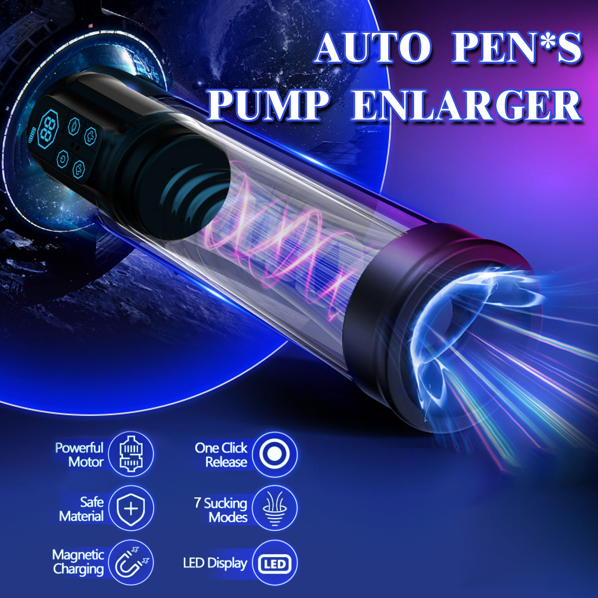 Vacuum Penis Pump for Male ED Enhancement Erectile Enlargement Penis Enlarger BG