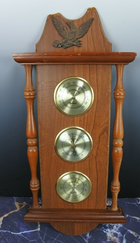 Verichron Model 45 Wall Mount Thermometer Barometer Hygrometer
