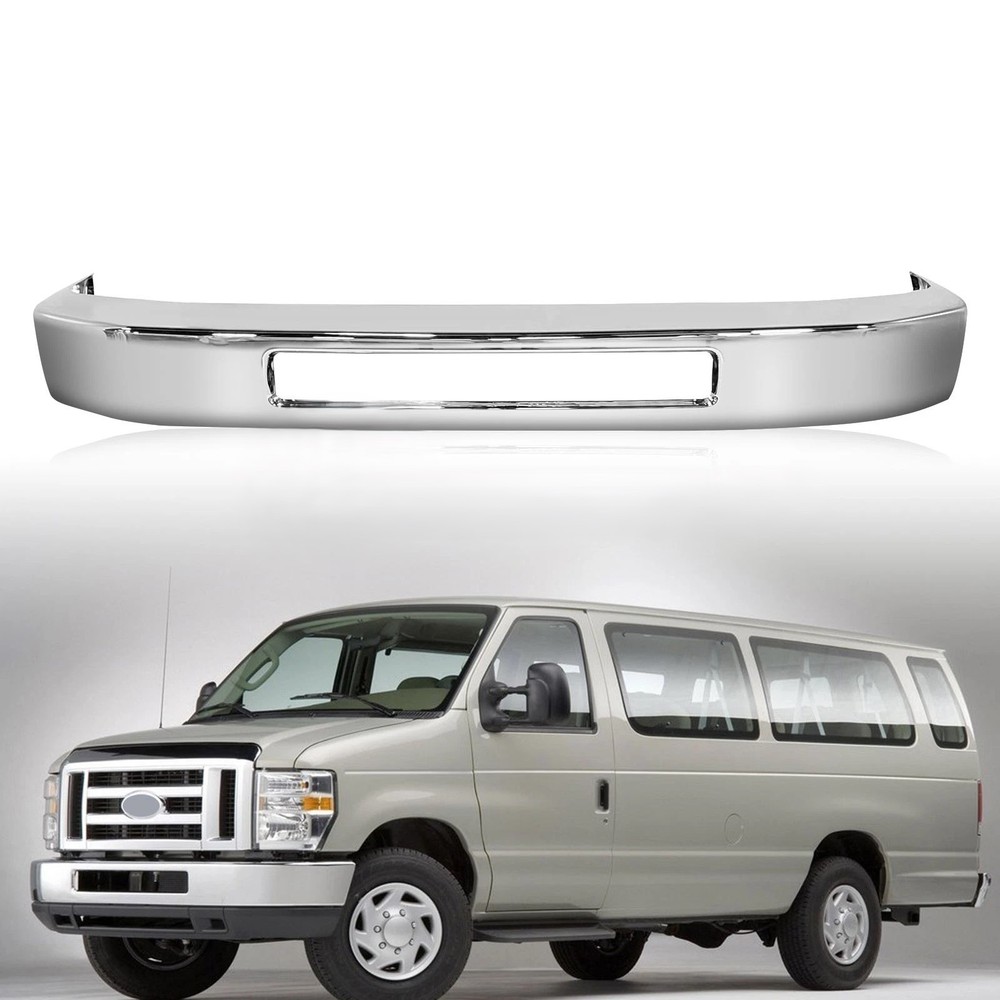 Chrome Steel Front Bumper for 2008-2019 Ford Econoline E150 E250 E350 E450 E-150