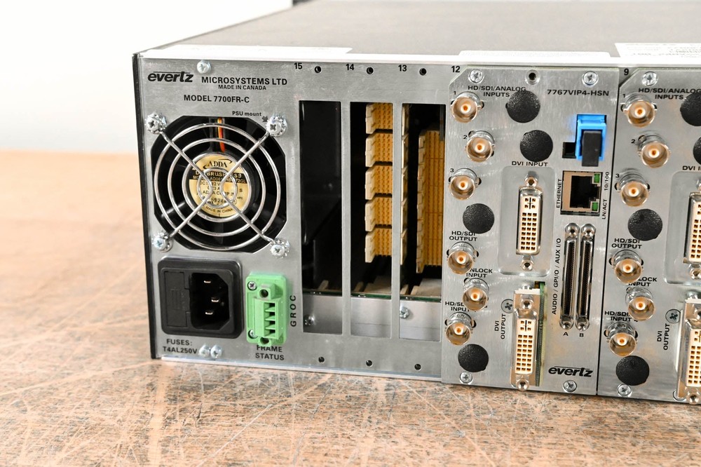 Evertz 7700FR-C MultiFrame Chassis with Cards CG00424