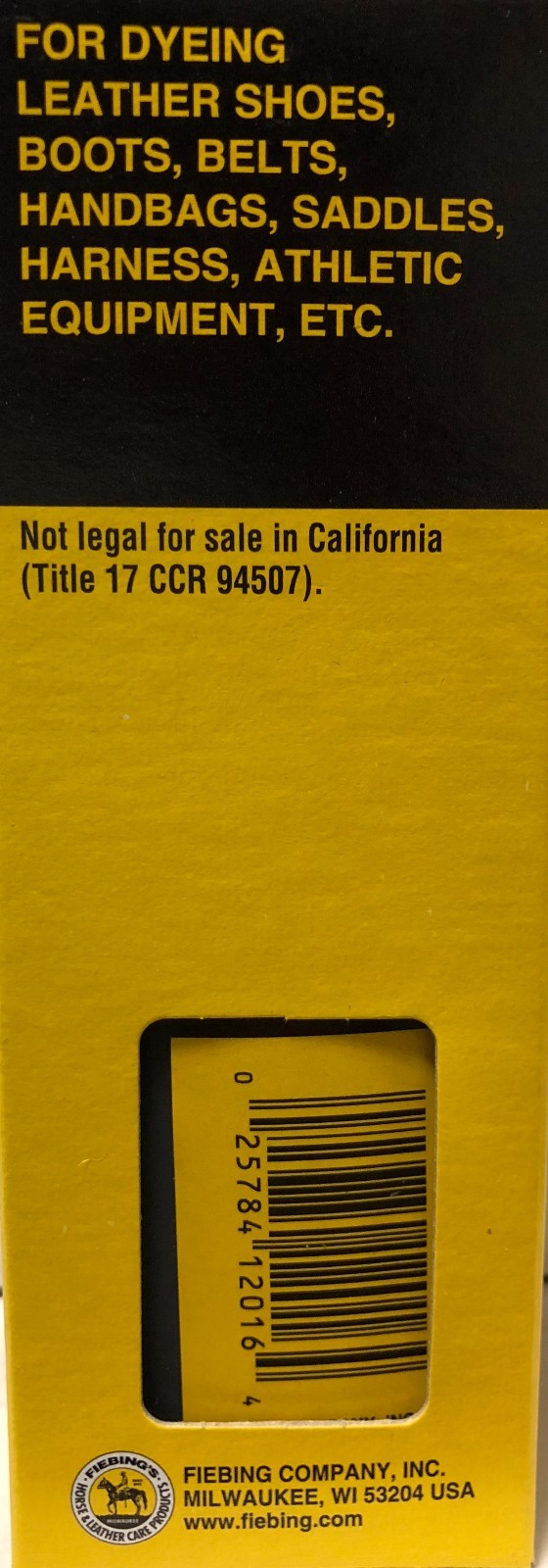 Fiebing's Leather Dye w/ Applicator - ALL COLORS- 4 OZ |Not for CA Customers|