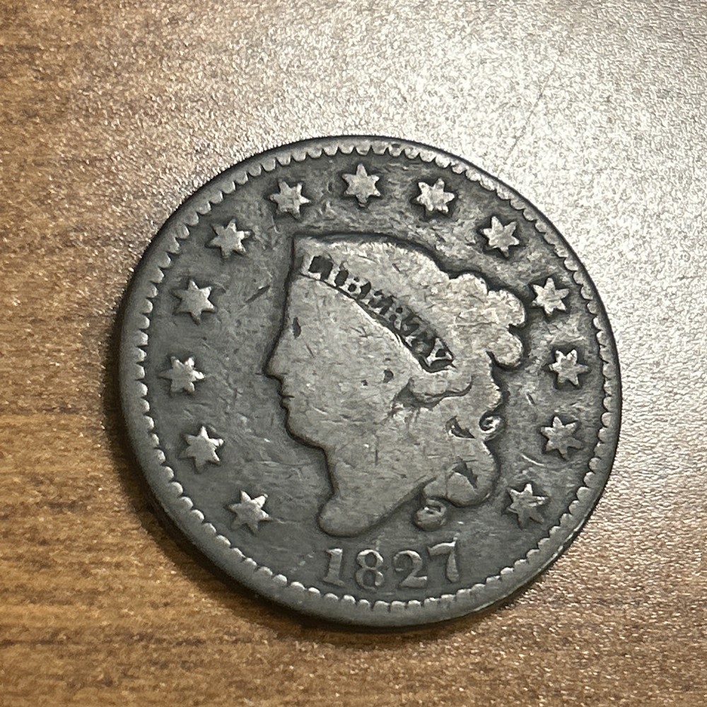 1827 Coronet Head Large Cent VG