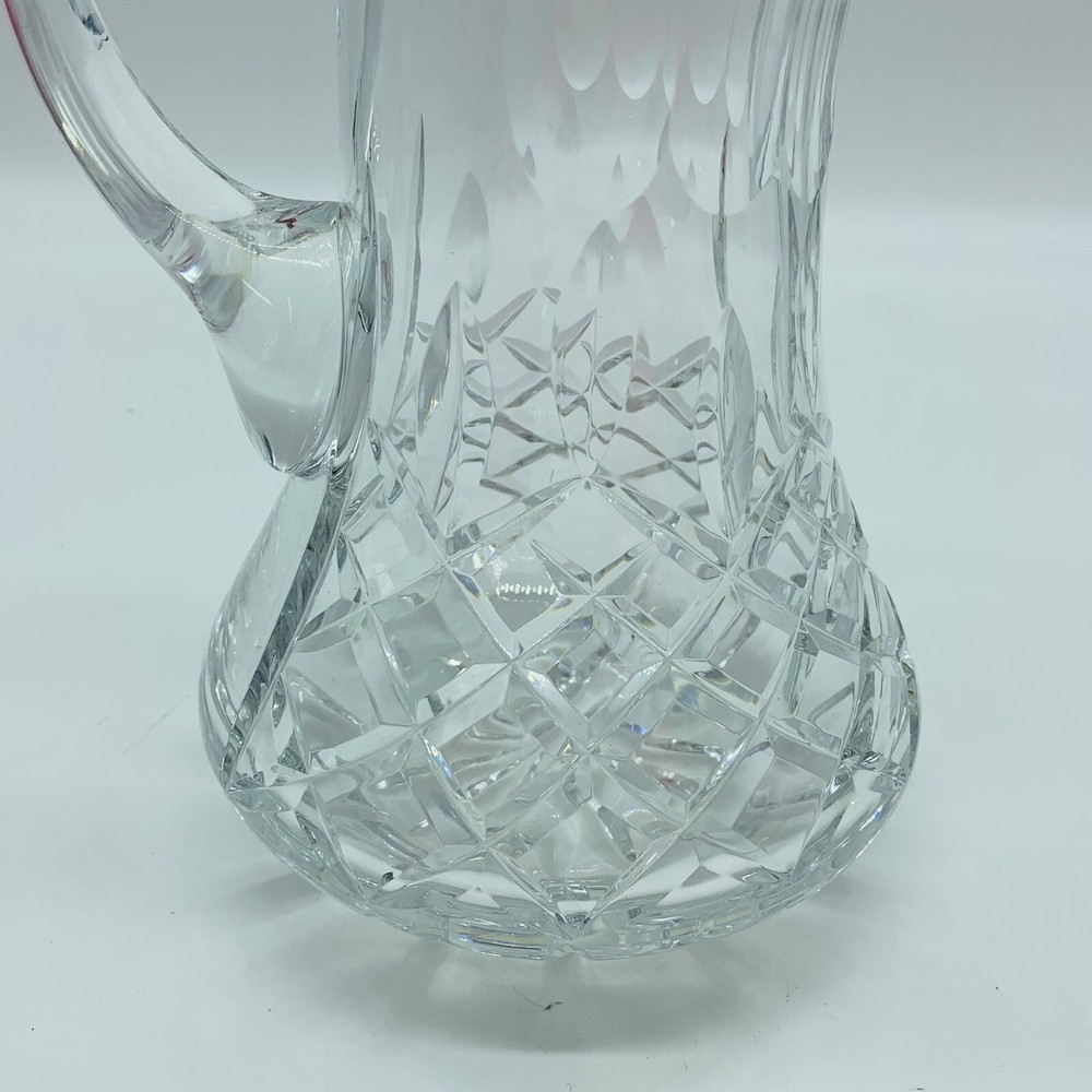 Lead Crystal Pitcher, Cut crystal pattern with Starburst Pattern 9”