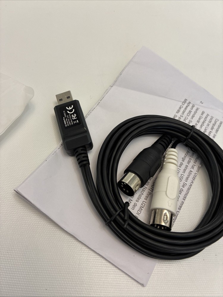 USB MIDI Cable 6.5ft - High-Speed Plug Play Interface for Instruments