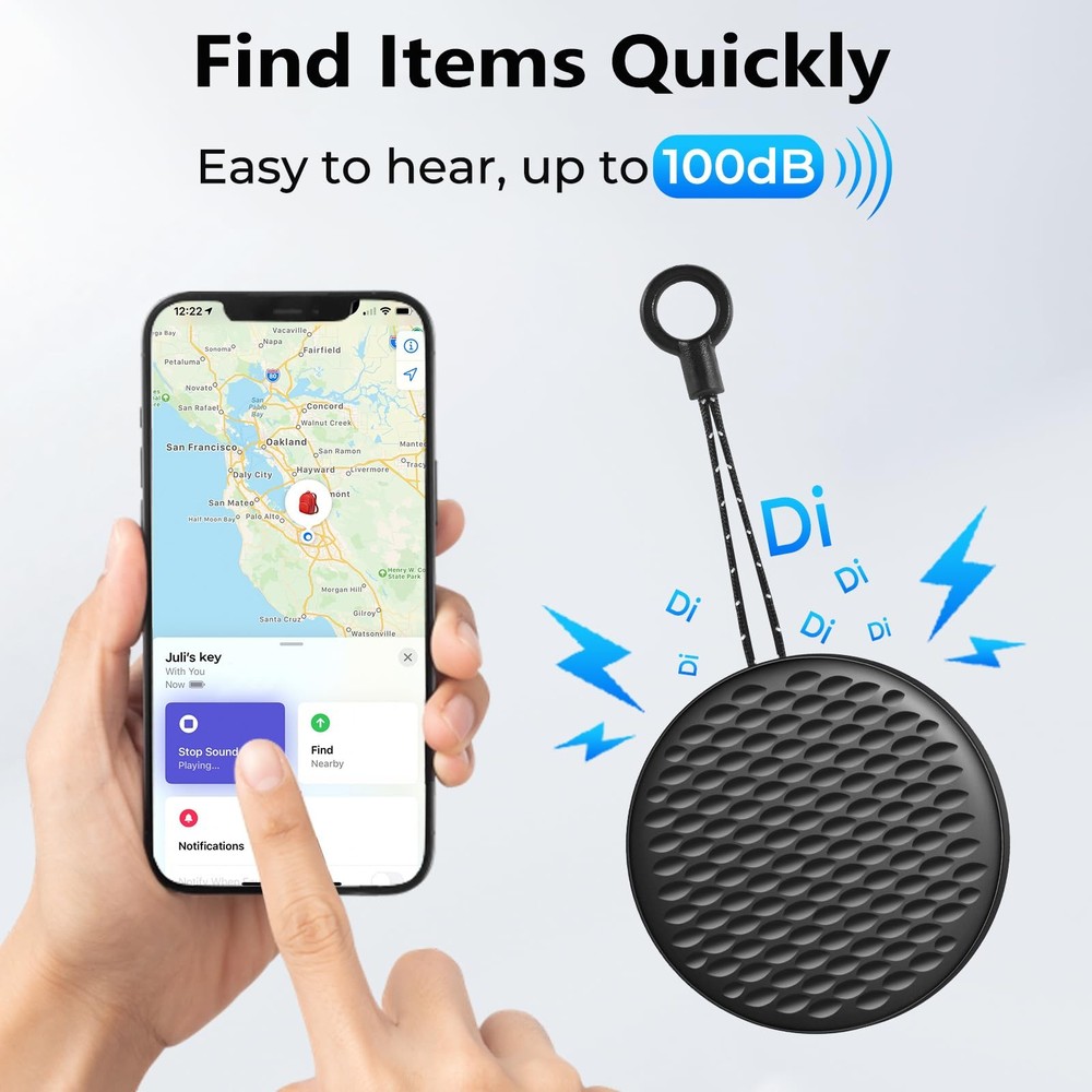 Air Tracker Tags-4 Pack for Apple Find My (iOS Only), Bluetooth Tracker Smart...