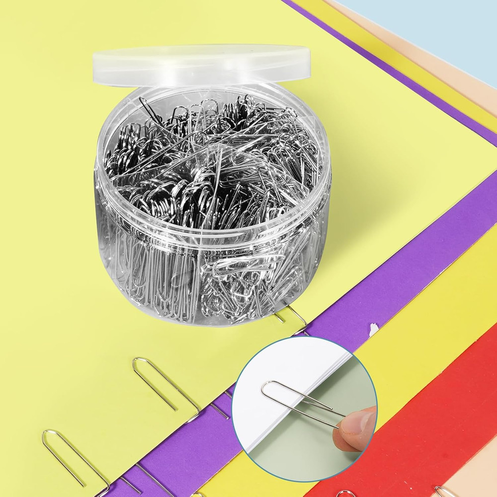 Paper Clips Assorted Sizes 580PCS Small Medium Large Office School Home Silver