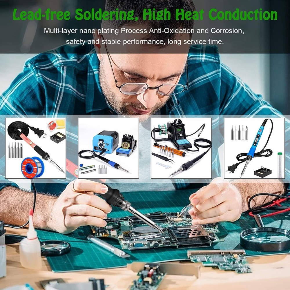 Versatile 5 PCS Replacement Solder Tips for 900M Iron – Adjustable & Durable