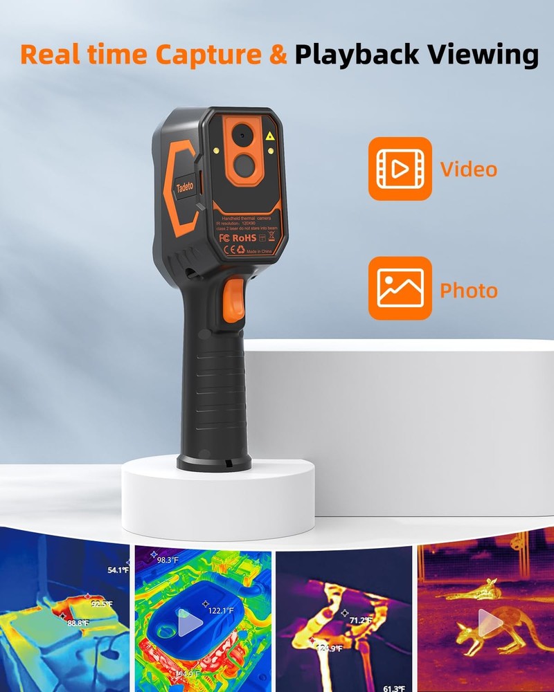 Infrared Thermal Camera, Thermal Imaging Camera with Laser Pointer, 256*192 T...