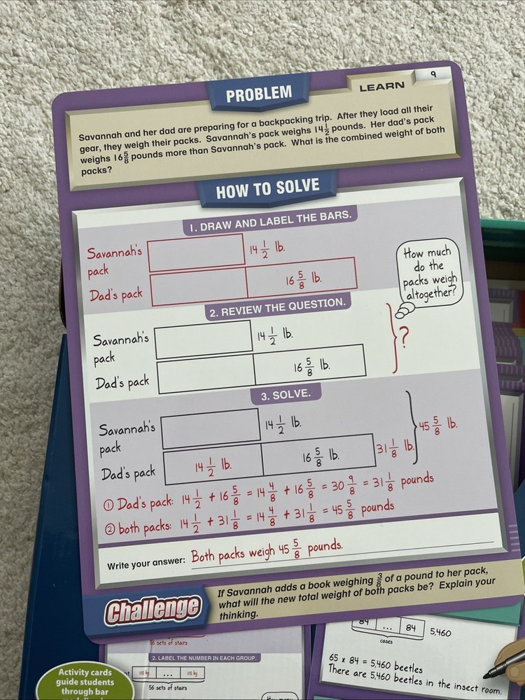 Lakeshore Bar Model Activity Cards Learning Step-By-Step Unused