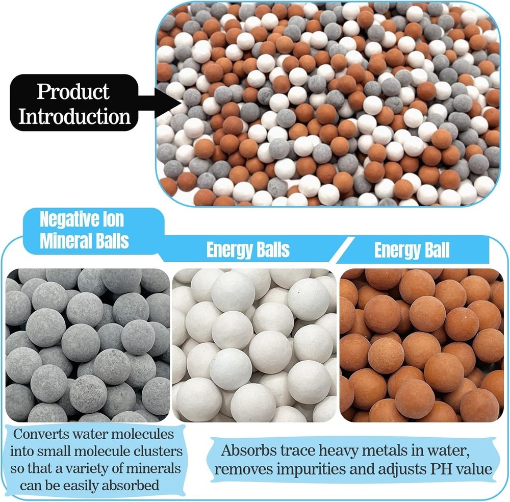 200g Shower Head Beads Refills - Mineral Replacement, Ionic Beads, Filter for Fi