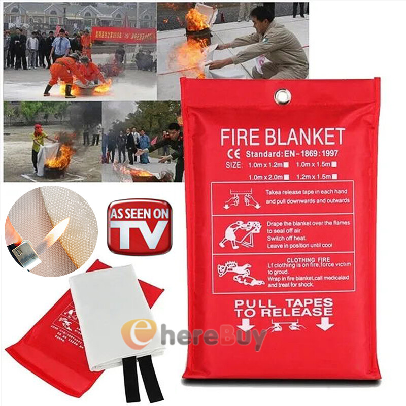 Large Fire Blanket Fireproof For Home Kitchen Office Caravan Emergency Essential