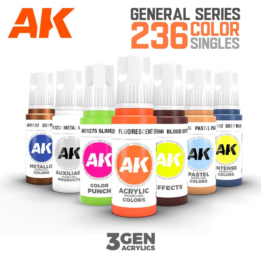 AK Interactive: GENERAL Series Paints – Acrylic Color Model Paint - 17ml Singles