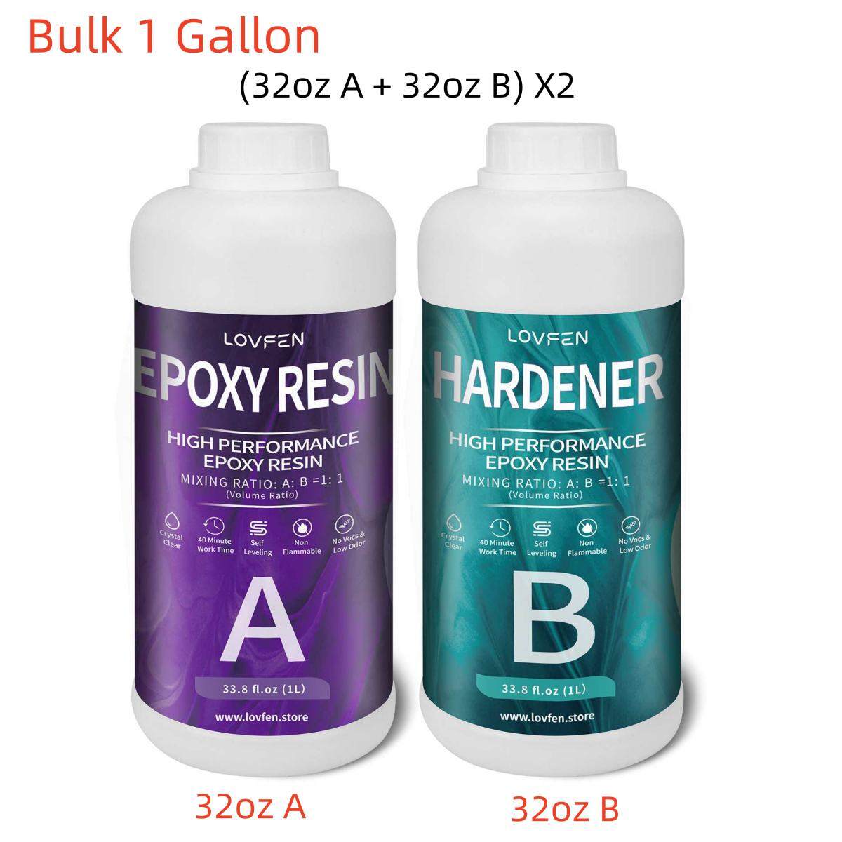 Clear Epoxy Resin - Bulk 32/64oz 1/2/3/4 Gallons Kit - DIY River Table Top 1A:1B