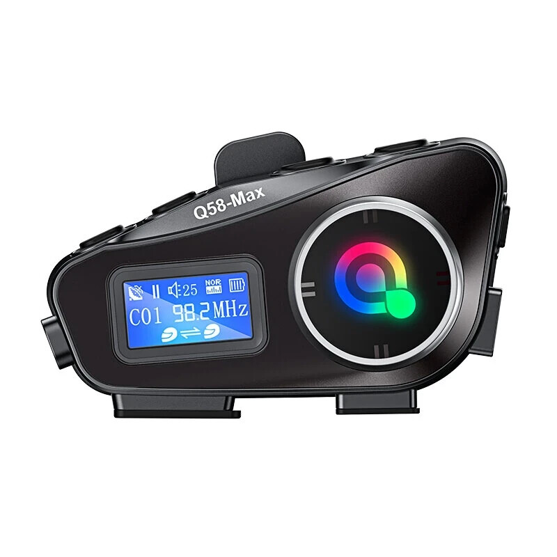 Q58MAX Motorcycle Helmet Mixing Intercom Helmet Bluetooth Headset LCD Display