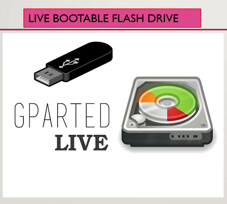 GParted 64 Bit Bootable USB Resize, Copy, and Move partitions FLASH DRIVE LIVE