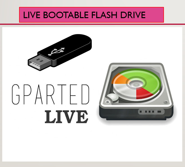 GParted Bootable USB Resize, Copy, and Move partition FLASH DRIVE Live 64bit