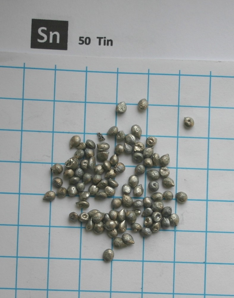 10 gram 99.93% Tin metal shot element 50 sample