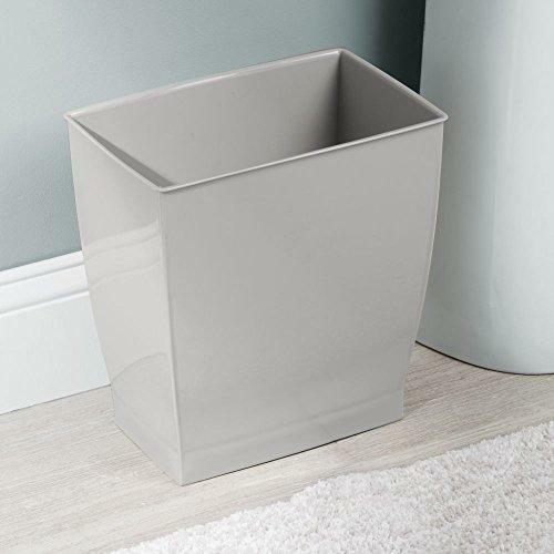 iDesign Mono BPA-Free Plastic Rectangular Waste Basket - 11.25" x 7.5" x 12",