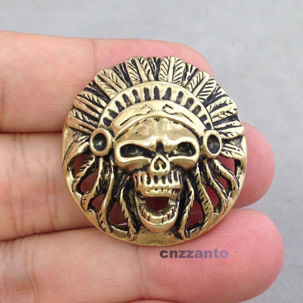 Solid Brass Conchos Decor Leather Craft Skull Rivet Stud Punk Screw Back